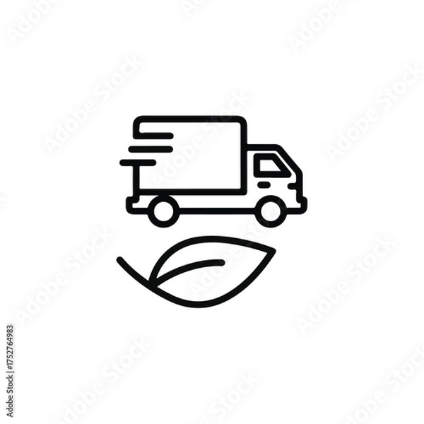 Fototapeta Fast and Reliable Delivery Icon for E-commerce Logistics and Shipping Services