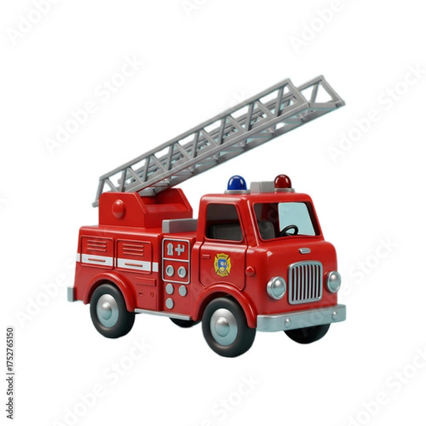 Obraz 3D Render Fire Truck Transparent