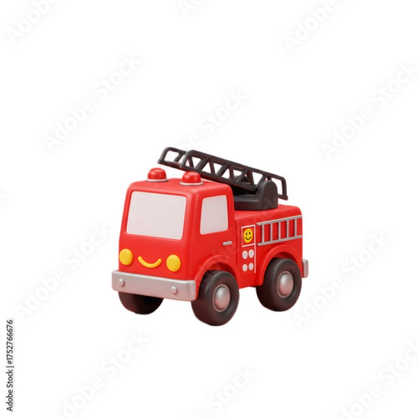 Obraz 3D Render Fire Truck Transparent