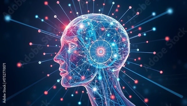 Obraz human brain in the night