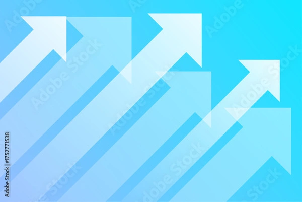 Fototapeta 水色の上昇する矢印の背景素材	
