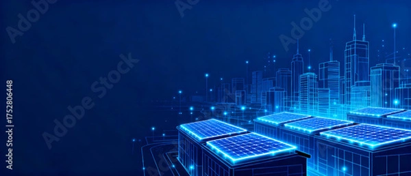 Obraz    Future City Tech Building Night Scene   