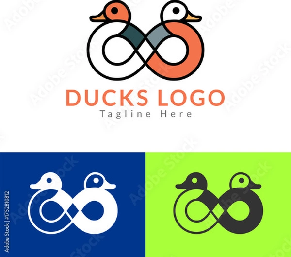 Obraz Duck and loop shape logo