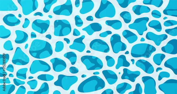 Fototapeta Blue ocean wave. Rippled water surface with sunlight reflecting. Top view. Beach, Ocean clean and deep water. Vector illustration