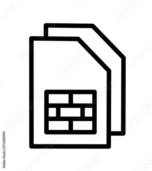 Fototapeta Two sim card icon vector with simple design