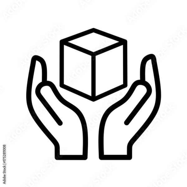 Fototapeta handle with care icon on white background