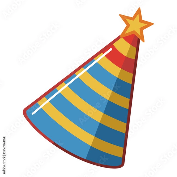 Fototapeta Party Hat Cone Vector | Generative AI & Linocut Silhouette Design