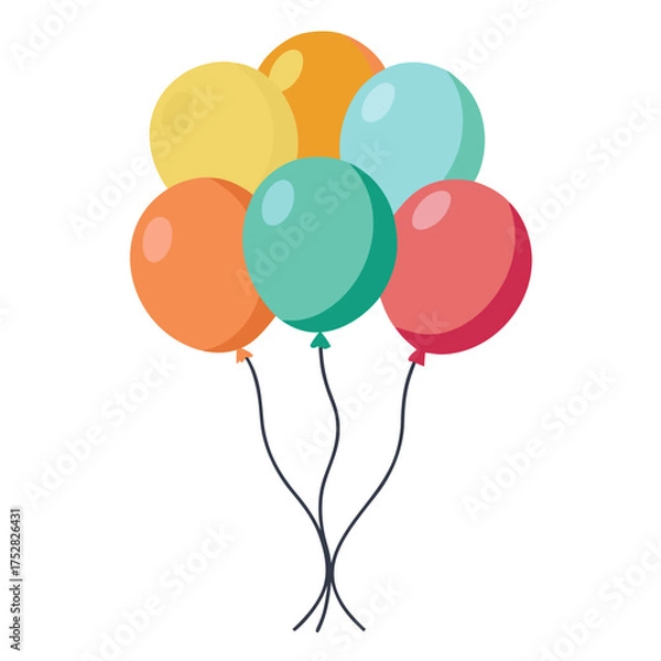 Fototapeta Balloon Bundle Vector | Generative AI & Linocut Silhouette Design