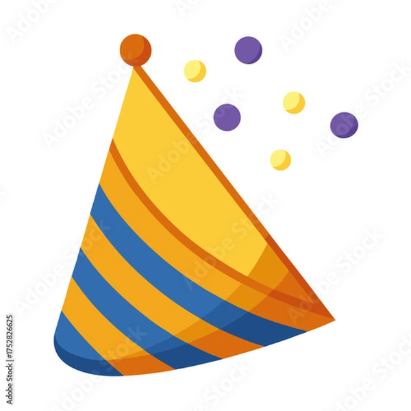 Fototapeta Party Hat Cone Vector | Generative AI & Linocut Silhouette Design