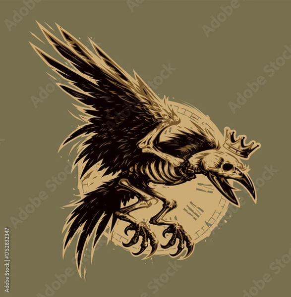 Fototapeta Vector Dead Crow