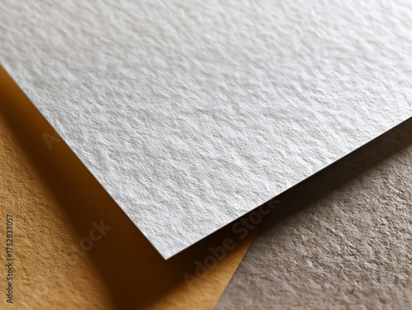 Fototapeta Textured Paper Surfaces Create Abstract Background with Subtle Lighting and Shadow Play