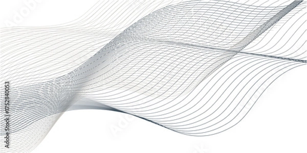 Obraz 波形の曲線の抽象的な背景素材イラスト