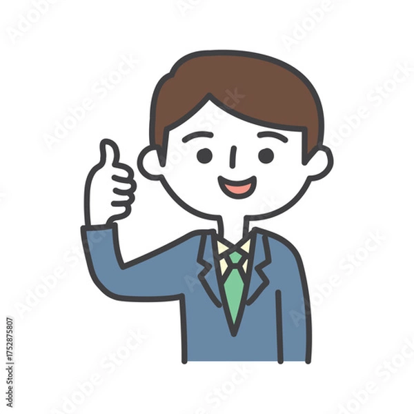 Fototapeta いいね！ポーズのビジネスマン
