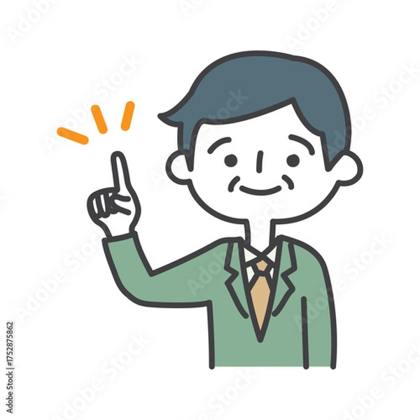 Fototapeta 指さし説明するシニアビジネスマン
