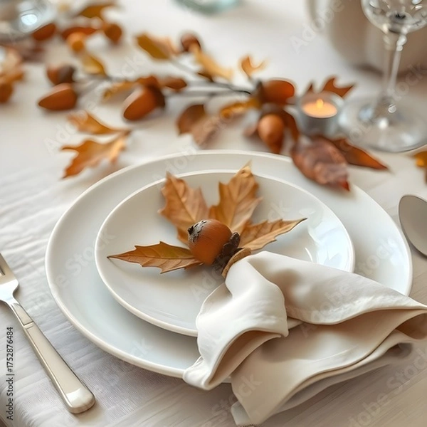 Obraz Thanksgiving Table Setting Close-up