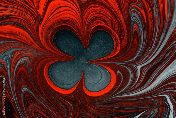 Fototapeta Ebru art background with  floral marbling texture patterns Abstract marble floral pattern texture