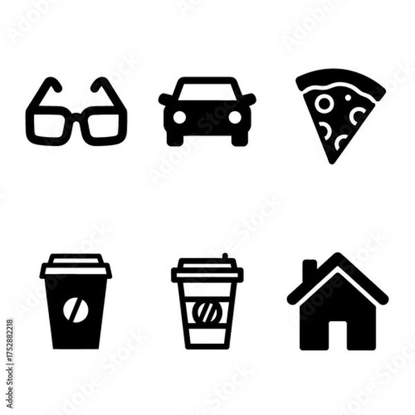 Obraz life style icon set pack