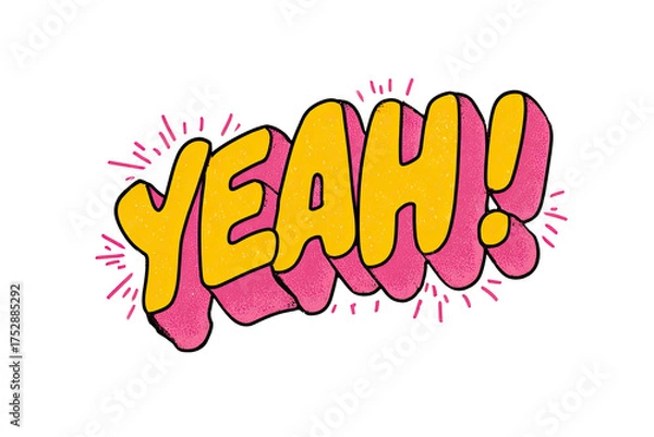 Fototapeta Expressive yeah typography with a bold, fun design for positive affirmation designs