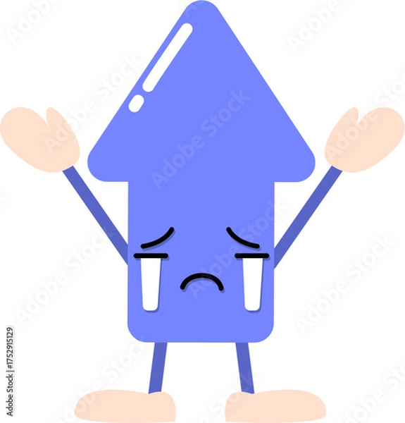 Obraz Upward arrow cartoon with expression