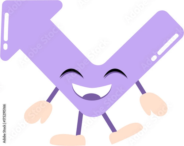 Obraz cute up arrow cartoon character
