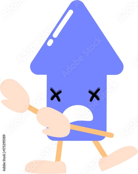 Obraz Upward arrow cartoon with expression