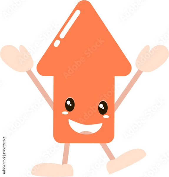 Obraz cute up arrow cartoon character