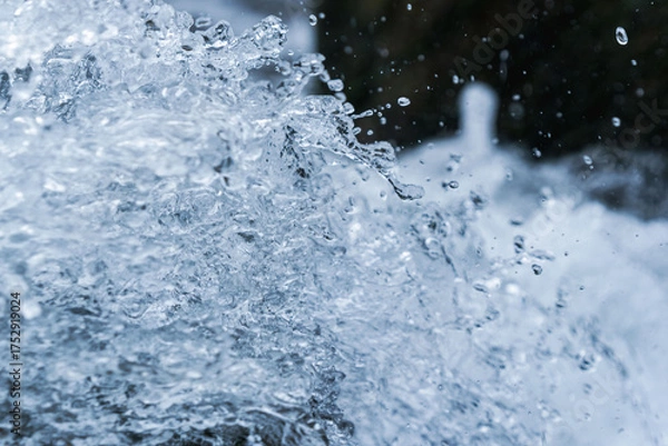 Obraz  秋の川　清流の流れのアップ97