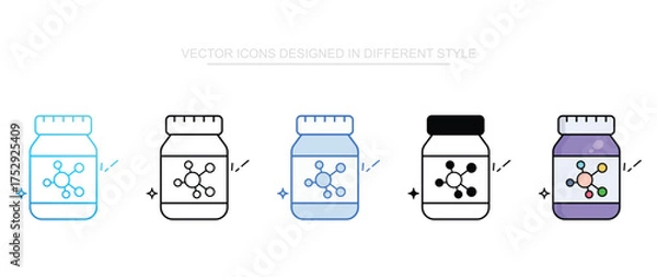 Fototapeta Amino Acid icon set multiple style collection