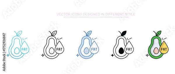 Fototapeta Fats icon set multiple style collection