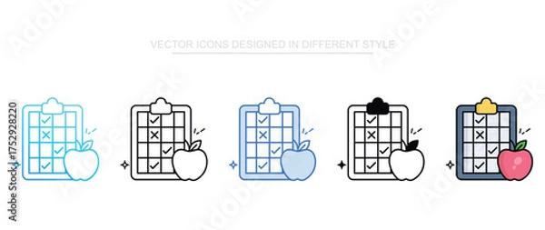 Fototapeta Diet Plan icon set multiple style collection