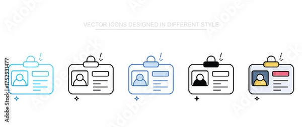 Fototapeta Membership Card icon set multiple style collection