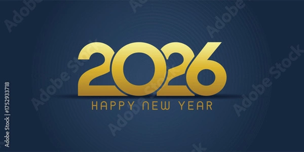 Fototapeta Minimal text design banner for Happy New Year