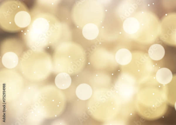 Fototapeta Christmas background with golden bokeh lights design 