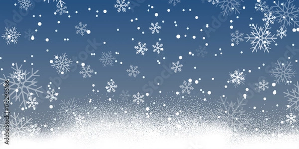 Fototapeta Christmas banner with decorative snowflake design 
