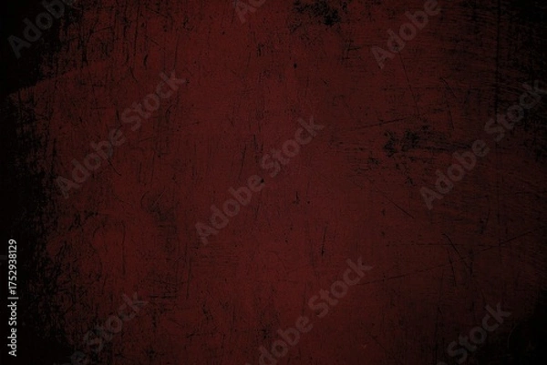 Fototapeta Elegantly distressed deep red texture with dark edges for dramatic backgrounds and moody designs creating a vintage or gothic vibe