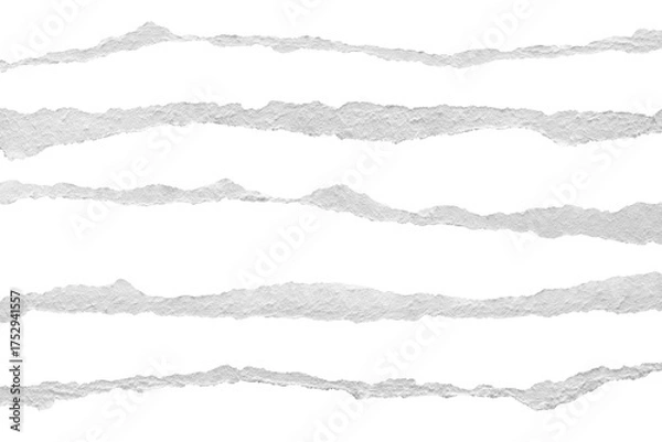 Fototapeta ripped torn paper edges isolated with clipping path on black background