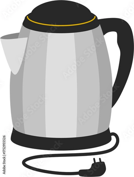 Obraz Modern Electric Kettle with Power Cord Illustration