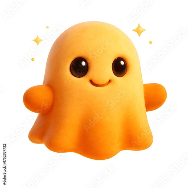 Obraz Cute Orange 3D Cartoon Ghost