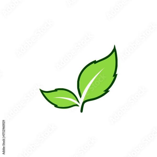 Fototapeta Leaves icon vector isolated on white background.
