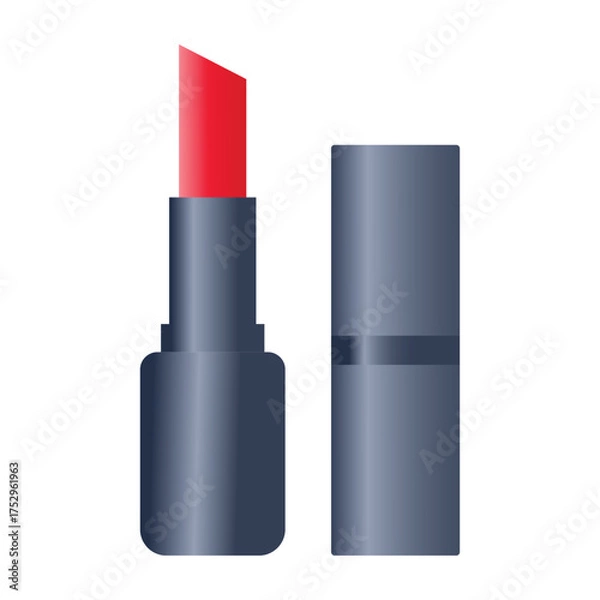 Obraz Collection of Lipsticks in Different Colors | Red, Pink, and Coral Lipstick Vector on White Background.