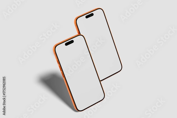 Obraz Blank iPhone 17 Pro Mockup with grey background 