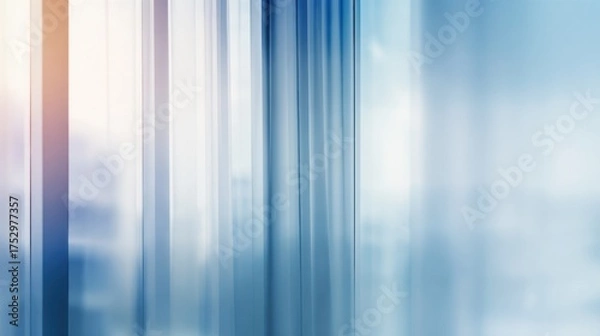 Fototapeta Abstract depiction of blurred glass reflections in a modern urban environment with soft lighting