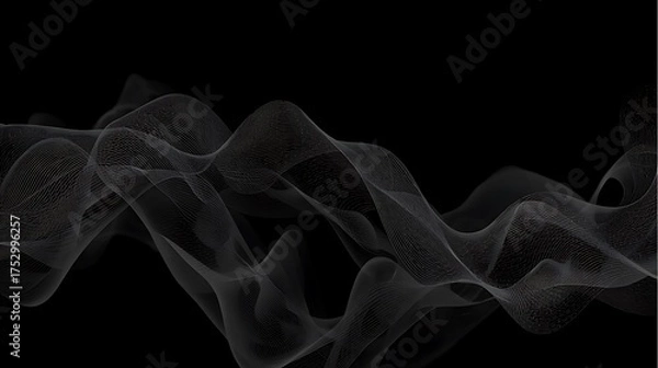 Obraz Abstract Dark Waveform Visualizations with Chaotic Particles in Motion