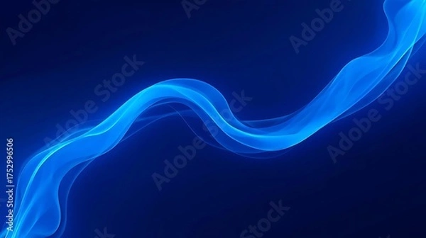 Obraz Abstract Blue Energy Wave Flowing Through Dark Cosmic Space