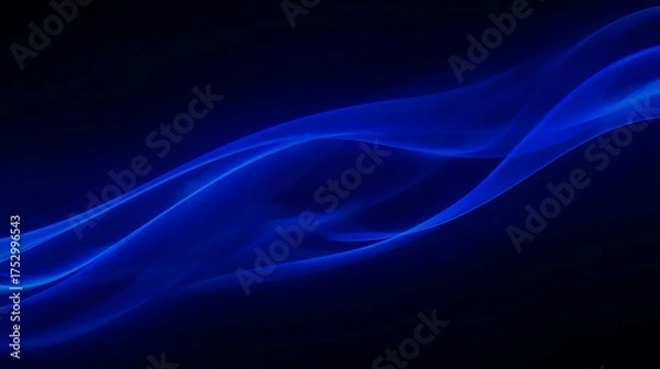 Obraz Abstract Blue Wave Formation Digital Art with Glowing Particles Displayed on a Dark Background