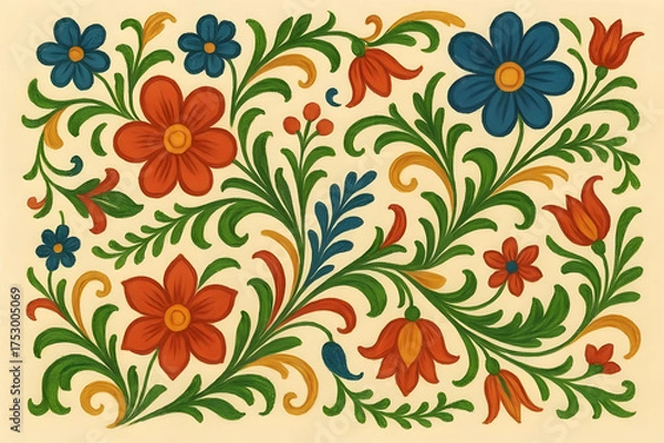 Fototapeta seamless floral pattern