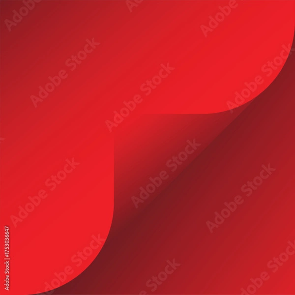 Fototapeta A smooth, curved red shape against a darker red background