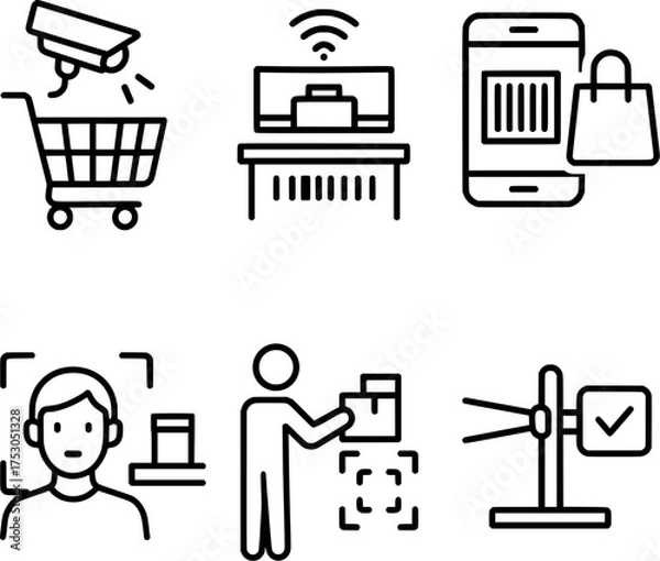 Fototapeta Smart Retail Cashierless Store Technology