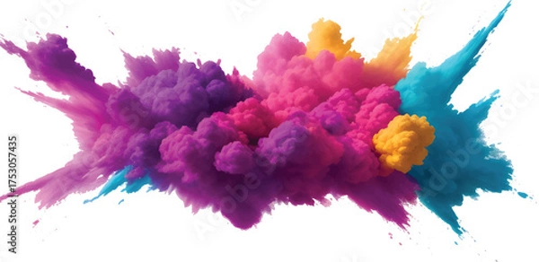 Fototapeta Abstract watercolor paint and ink splash art illustration with colorful texture and grunge design on paper