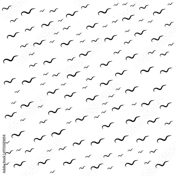 Obraz Black Curved Swirl Shapes Pattern on White Background vector illustration